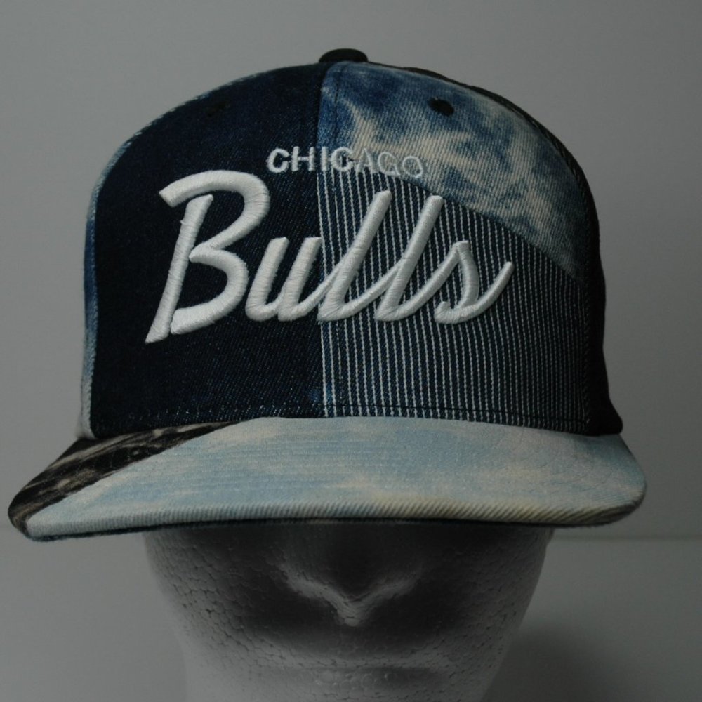 Chicago Bulls patchwork denim snapback cap